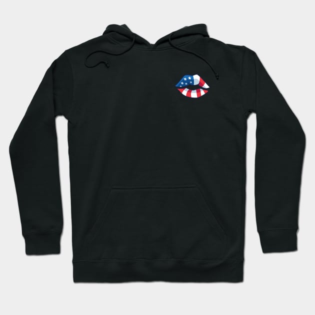 American Flag Lips Hoodie by Family shirts